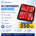 Kit d'Instruments Dentaires Professionnels en Acier Inoxydable – Étui de Transport Inclus
