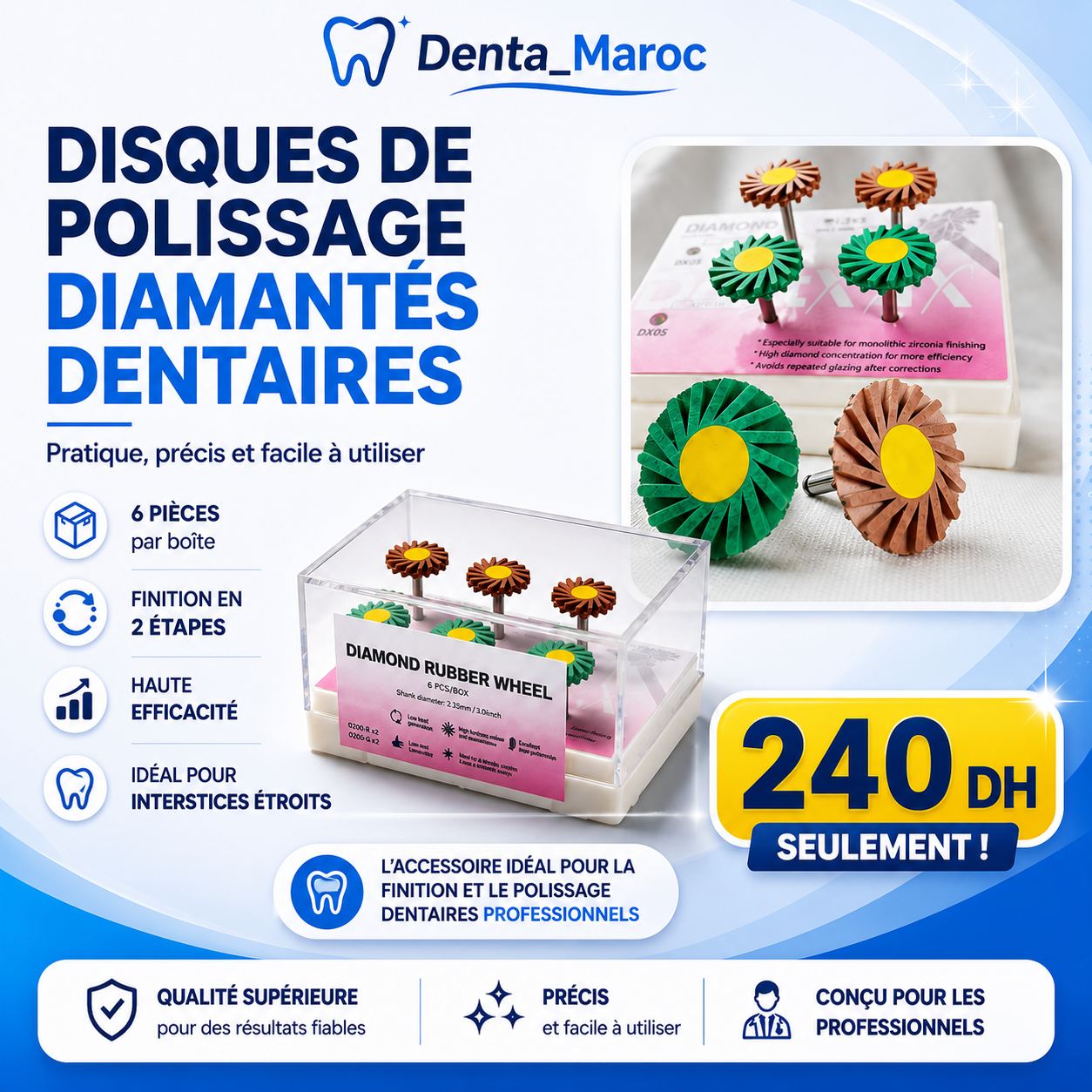 Disques de polissage diamantés dentaires